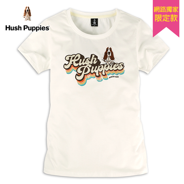 Hush Puppies T恤 女裝復古仿舊品牌印花刺繡狗T恤 product thumbnail 2