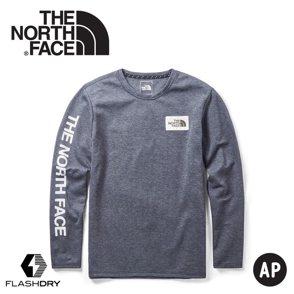 【The North Face 男 FlashDry快乾長袖T恤《黑》】3VU2/長袖T/長袖上衣/圓領上衣