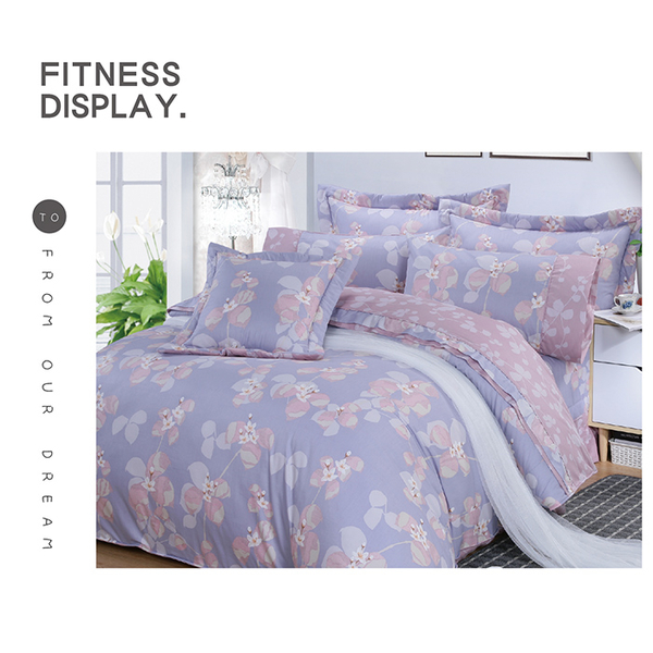 【FITNESS】精梳棉雙人床包+枕套三件組-佛洛拉(紫)_TRP多利寶 product thumbnail 2