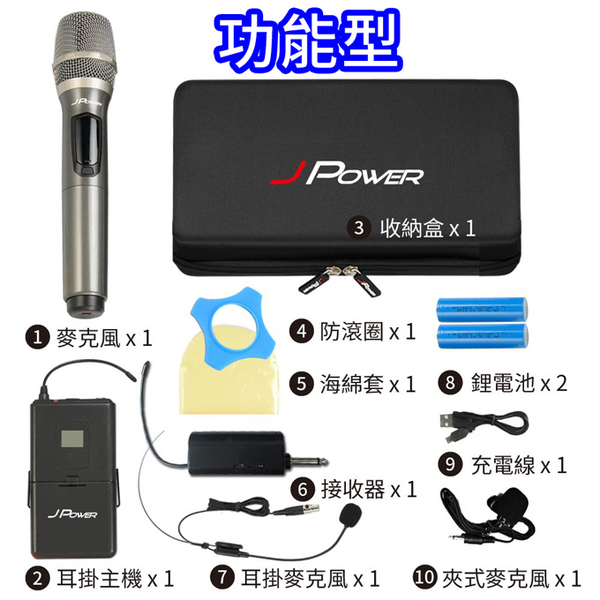 杰強 J-POWER 震天雷JP-UHF888 功能型無線麥克風 product thumbnail 6