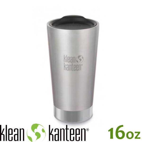 【KLEAN KANTEEN 美國 不銹鋼飲料保溫杯(附杯蓋)16oz《原色鋼》K16VSSC-BS隨行杯