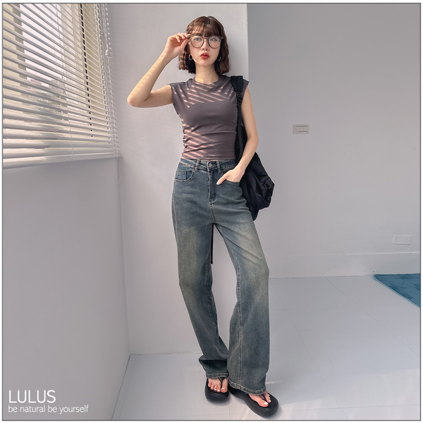 LULUS/單側抓皺軟彈修身上衣S-L５色【A01240163】 product thumbnail 3