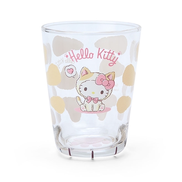 小禮堂 Hello Kitty 無把造型玻璃杯 230ml (要不要來我家看貓) 4550337-858608