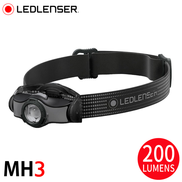 【LED LENSER 德國 MH3 專業伸縮調焦頭燈 200流明《黑》】501597/頭頂燈/登山露營/救難/手電筒