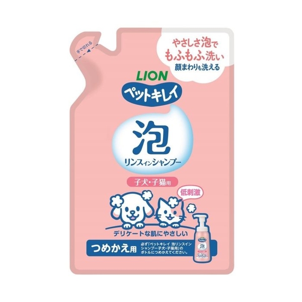 日本LION獅王 低刺激泡泡洗清潔潤絲精EX 補充包 180ml 幼犬貓用『寵喵樂旗艦店』 product thumbnail 2