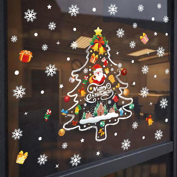 【橘果設計】手繪聖誕樹 聖誕壁貼 耶誕節 靜電玻璃貼 靜電貼 窗貼 玻璃貼 佈置 櫥窗貼 product thumbnail 4