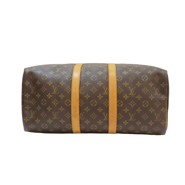 【二手名牌BRAND OFF】LOUIS VUITTON LV 路易威登 棕色 原花 PVC塗層帆布 keepall 45 手提 行李包 M41428 product thumbnail 4