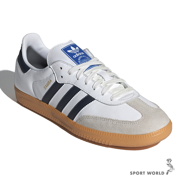 Adidas Samba OG 男鞋 女鞋 休閒鞋 皮革 焦糖底 德訓鞋 白藍【運動世界】IF3814 product thumbnail 4