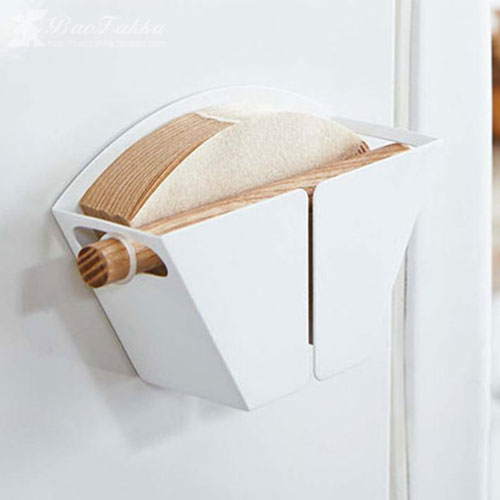 BAOZAKK 鐵木咖啡濾紙架冰箱磁鐵濾紙盒吸鐵