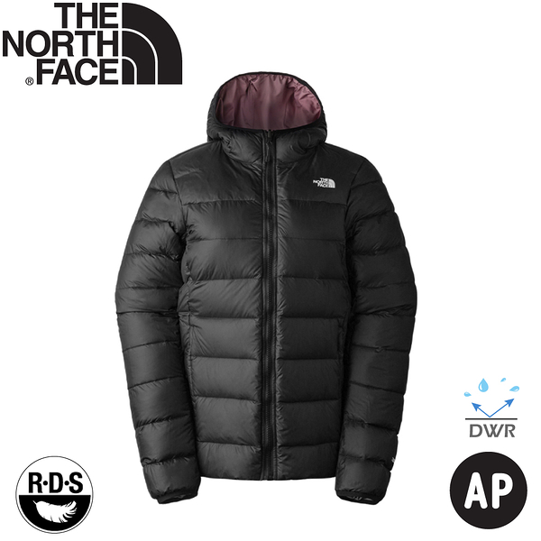 【The North Face 女 700FP 雙面可套式連帽羽絨外套 AP《黑/紫》】83OK/登山/防潑水/雙面穿