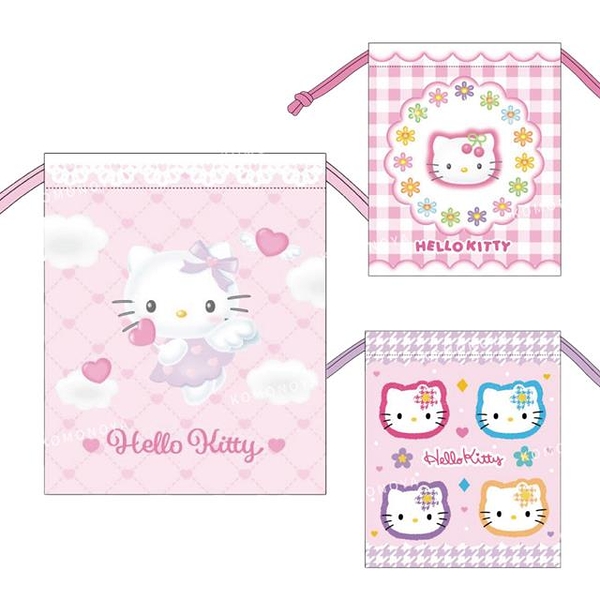 小禮堂 Sanrio 三麗鷗 Hello Kitty 尼龍束口收納袋 (50週年系列)