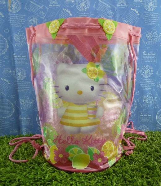 【震撼精品百貨】Hello Kitty 凱蒂貓~縮口防水後背包~檸檬【共1款】