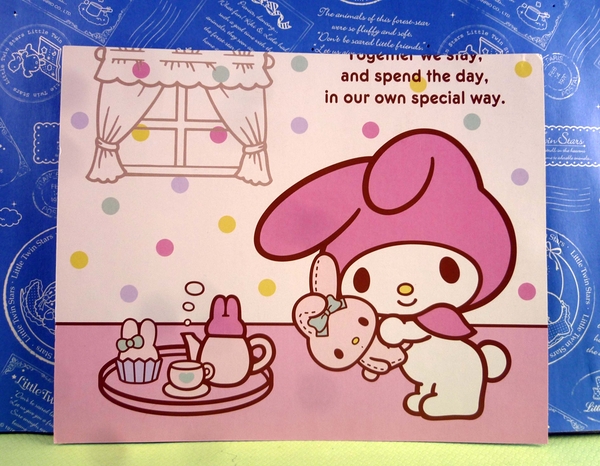 【震撼精品百貨】My Melody 美樂蒂~卡片_抱兔_照鏡