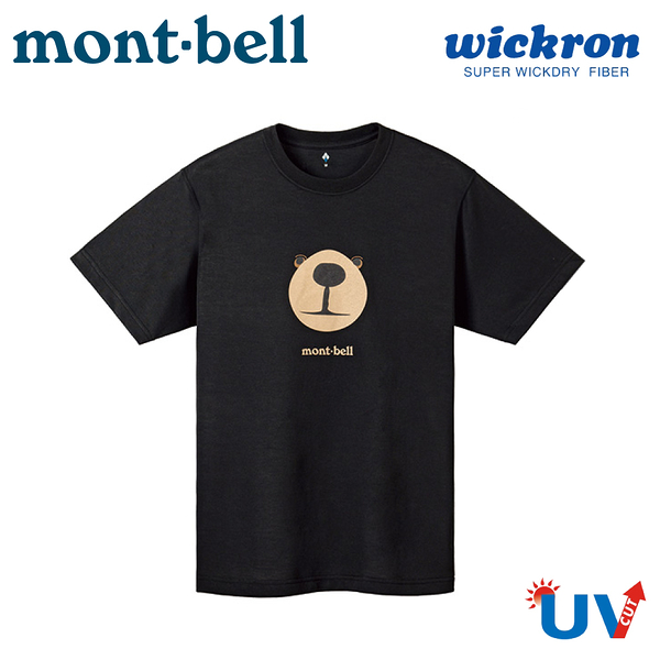 【Mont-Bell 日本 男 Wickron 蒙塔熊 短袖排T《黑》】1114477/吸濕排汗/抗UV/休閒衫/運動衣/戶外