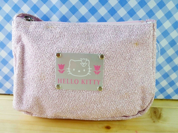 【震撼精品百貨】Hello Kitty 凱蒂貓~化妝包/筆袋-扁平化妝包-亮片