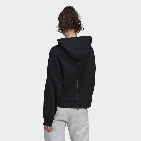 Adidas BACK ZIP GRAPHIC HOODIE 女款黑色運動長袖上衣 FS2451 product thumbnail 4