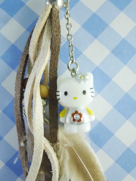【震撼精品百貨】Hello Kitty 凱蒂貓~限定版手機吊飾-民族風咖啡銀