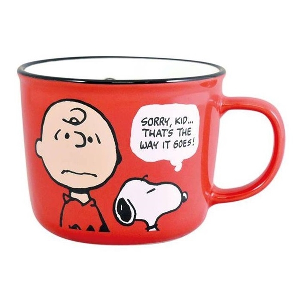 小禮堂 Snoopy 陶瓷單耳馬克杯 350ml (紅查理款) 4981181-768544