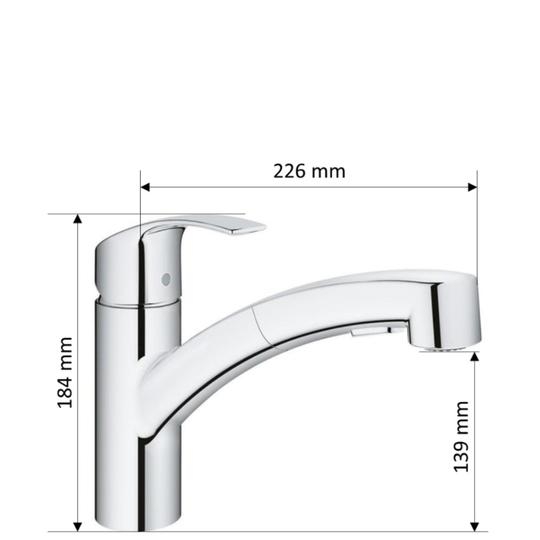 【麗室衛浴】德國GROHE 伸縮/抽拉 水槽龍頭/立式龍頭/吧檯/洗衣槽/檯面龍頭 30305 兩段出水