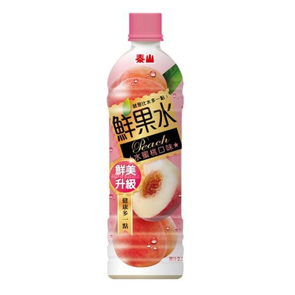 泰山 鮮果水 水蜜桃口味 590ml (24入)/箱【康鄰超市】 product thumbnail 2