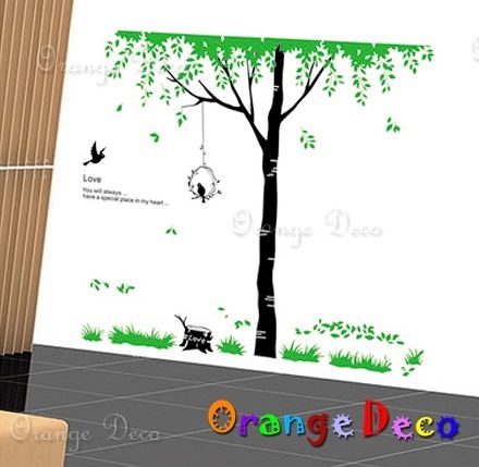 壁貼【橘果設計】樹木鳥 DIY組合壁貼 牆貼 壁紙室內設計 裝潢 壁貼