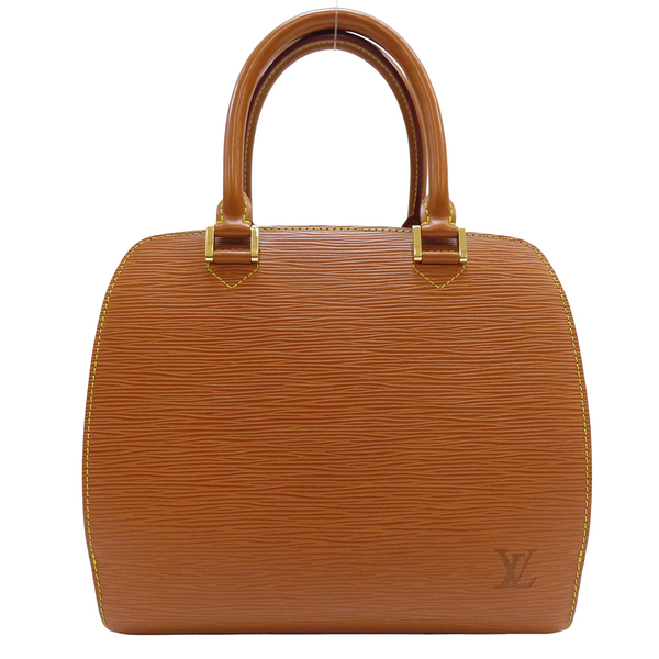 【二手名牌BRAND OFF】LOUIS VUITTON LV 路易威登 棕色 EPI水波紋 三層拉鍊 手提包 M52058