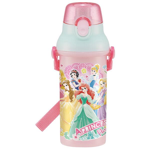 日本製 SKATER 迪士尼公主 Ag+直飲式背帶兒童水壺 480ml【南風百貨】