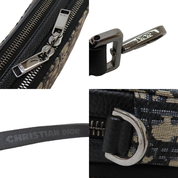 【二手名牌BRAND OFF】DIOR 米色 緹花帆布 Pouch with Strap 肩背包 銀扣 product thumbnail 9