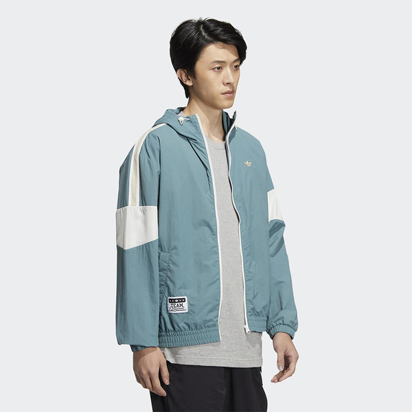 Adidas 男裝 連帽外套 風衣 兩側口袋 拼色 藍/黑【運動世界】HS1992/HS1991 product thumbnail 5