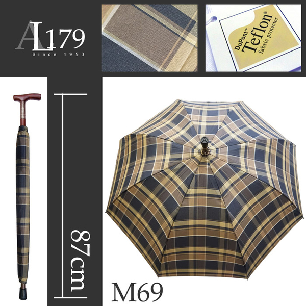 雨傘 萊登傘 調高型 健行傘 輔助 長輩禮物 超撥水 有如訂做 Leighton 深褐格紋 product thumbnail 3