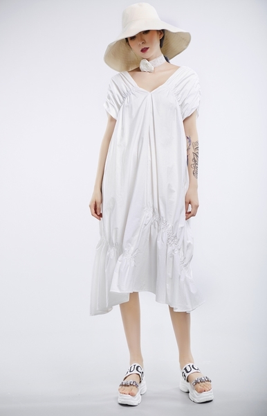 法式風格皺褶洋裝連身裙【13-16-81069-19】ibella 艾貝拉 product thumbnail 7
