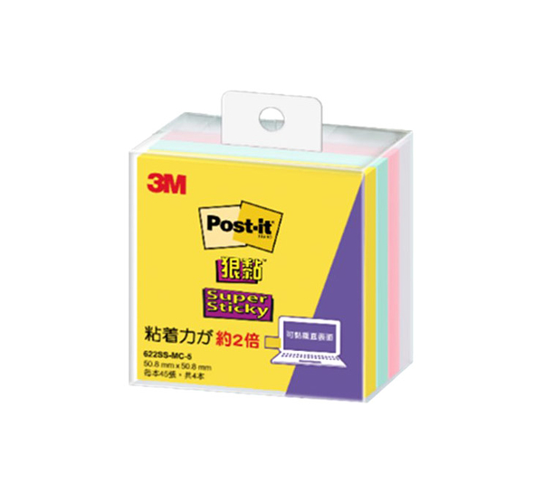 3M Post-it 622SS-MC 4色狠黏利貼-黃