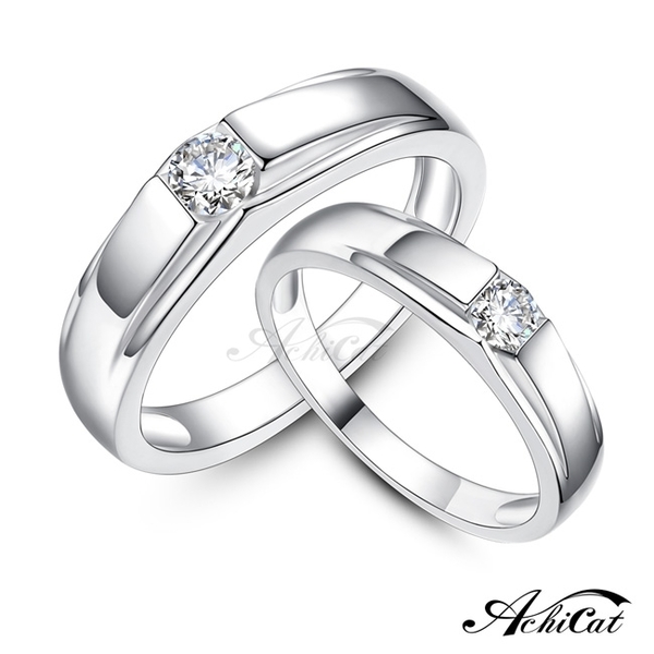 AchiCat 情侶戒指 925純銀戒指 攜手到老 對戒 送刻字 單個價格 情人節禮物 AS7105