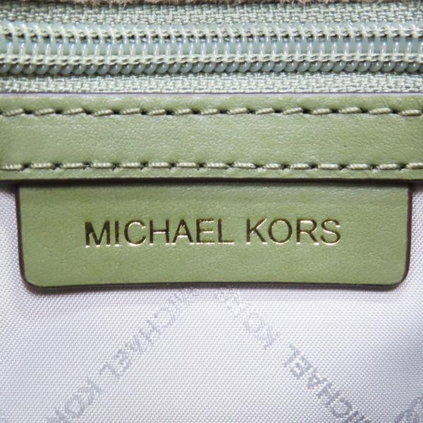 【二手名牌BRAND OFF】MICHAEL KORS 麥可寇斯 軍綠色 牛皮 Nouveau Hamilton 兩用包 product thumbnail 6