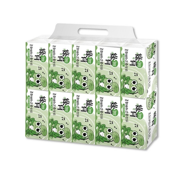 綠荷柔韌抽取式花紋衛生紙100抽100包/箱