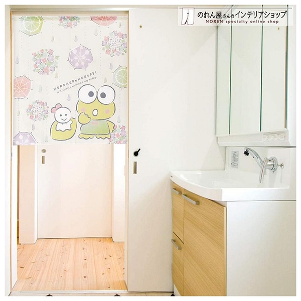 【震撼精品百貨】大眼蛙 KeroKeroKeroppi 大眼蛙~Sanrio KEROPPI 門簾 下雨(85X90CM) 日本製*92220 product thumbnail 3