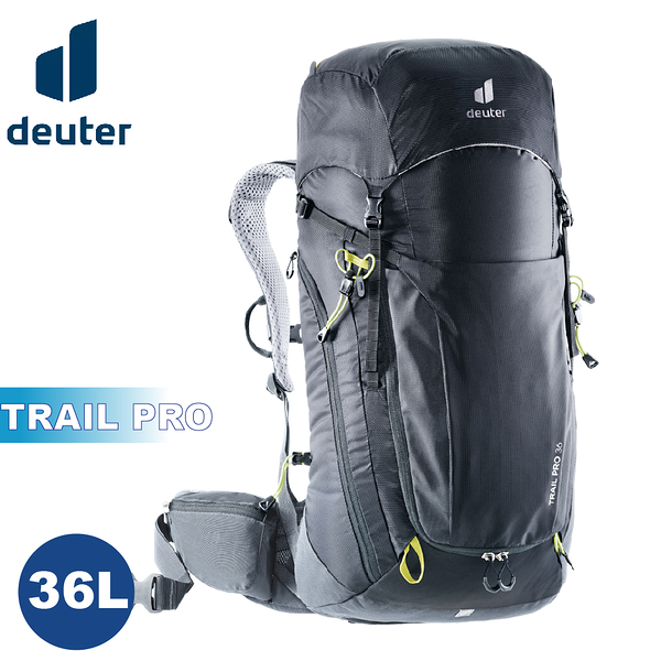 【Deuter 德國 TRAIL PRO 36L輕量拔熱透氣背包《黑》】3441321/後背包/登山包/戶外旅遊