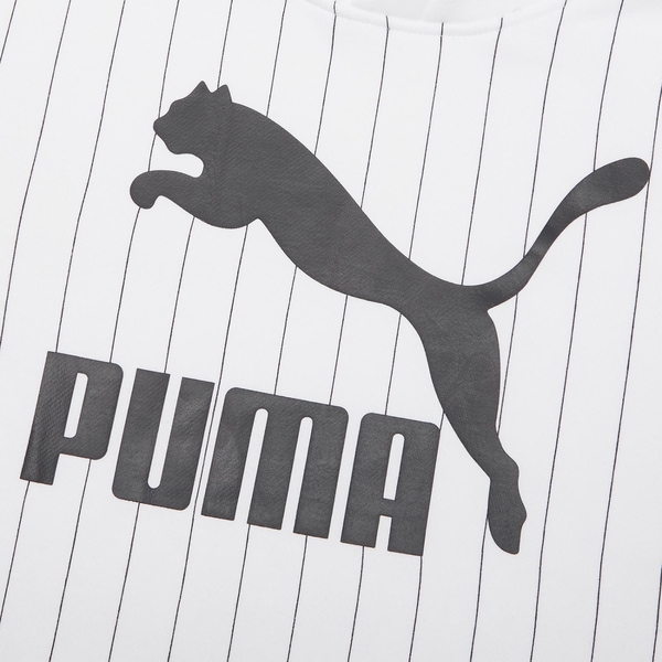 PUMA Pinstripe 男裝 長袖 帽T 棉質 鋪棉 休閒 口袋 條文 印花 白 歐規【運動世界】53017902 product thumbnail 3