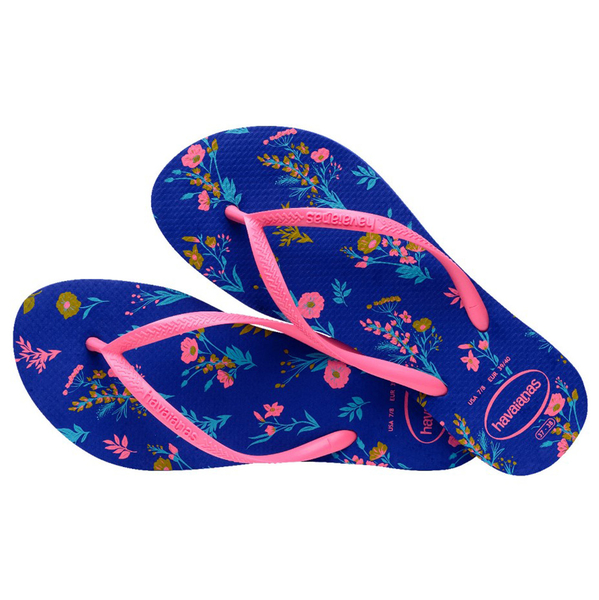 HAVAIANAS 哈瓦仕 拖鞋 人字拖 SLIM ROMANCE 藍紫 花卉 夾腳拖 女 41369772711W product thumbnail 2