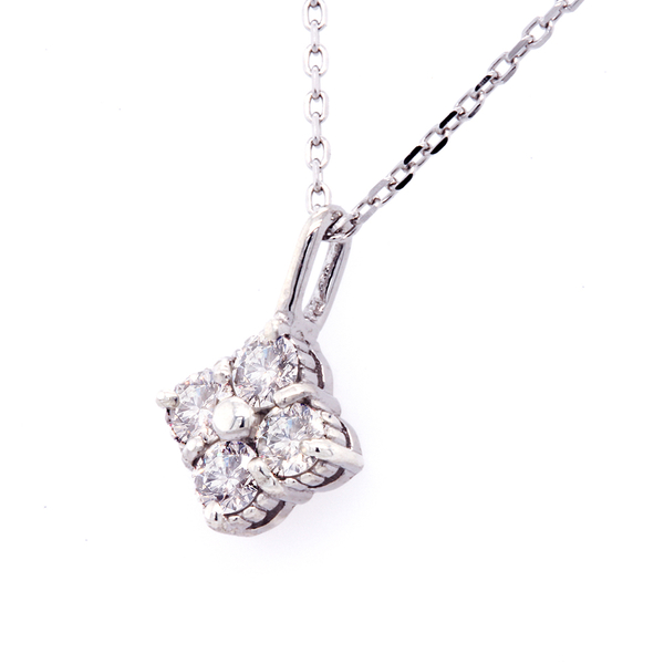 【BRILLMOND JEWELRY】40分 冰鑽 925銀花型墜(天然冰鑽總重0.4克拉 全925銀鍍白K金台) product thumbnail 2