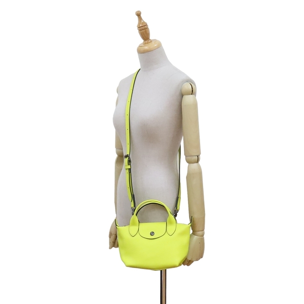 【二手名牌BRAND OFF】LONGCHAMP 瓏驤 檸檬黃 牛皮 LE PLIAGE XTRA MINI 兩用包 Lime product thumbnail 7