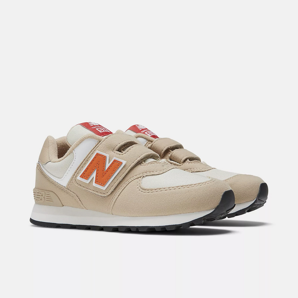 NEW BALANCE 574系列 童鞋 運動鞋 休閒鞋 中童 小朋友 奶茶色 魔鬼氈 PV574HBO ○