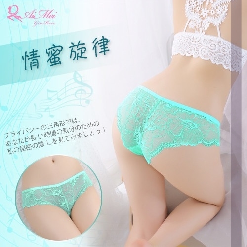 女性 商品 情趣用品 台灣現貨 性感內褲【PerfectLover】情蜜旋律 微透裸肌滿版蕾絲三角褲 product thumbnail 4