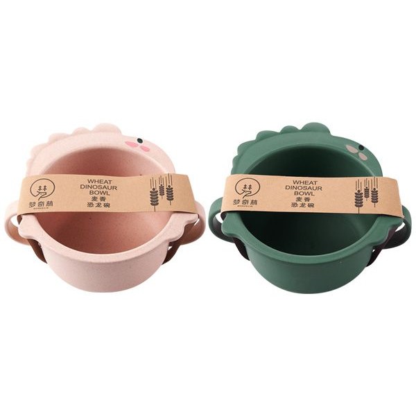 寶寶恐龍造型兒童餐具(1入) 粉色碗／綠色碗 款式可選【小三美日】