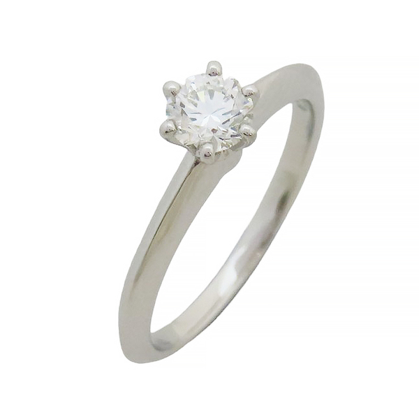 【二手名牌BRAND OFF】Tiffany & Co 蒂芬妮 Tiffany Setting 0.39CT 鑽石 PT950 鉑金戒指