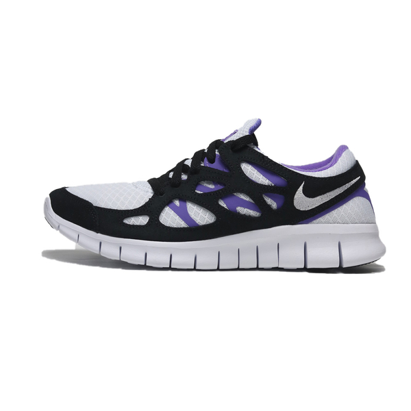 NIKE 慢跑鞋 FREE RUN 2 黑白紫 赤足 健身 訓練鞋 男 537732-103 product thumbnail 4