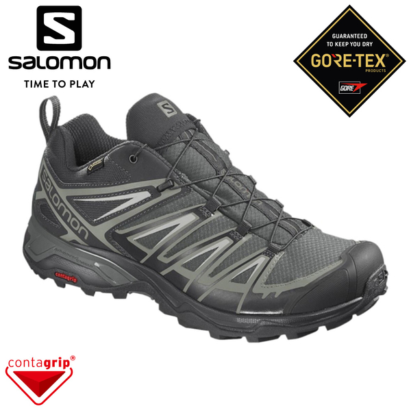 【SALOMON 索羅門 男 X ULTRA 3 GTX低筒登山鞋《都會灰/影黑/月球岩灰》】411684/健行鞋