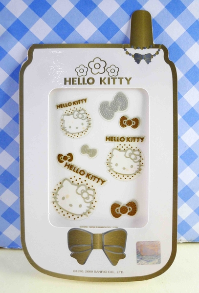 【震撼精品百貨】Hello Kitty 凱蒂貓~KITTY立體鋁鑽貼紙-圓點