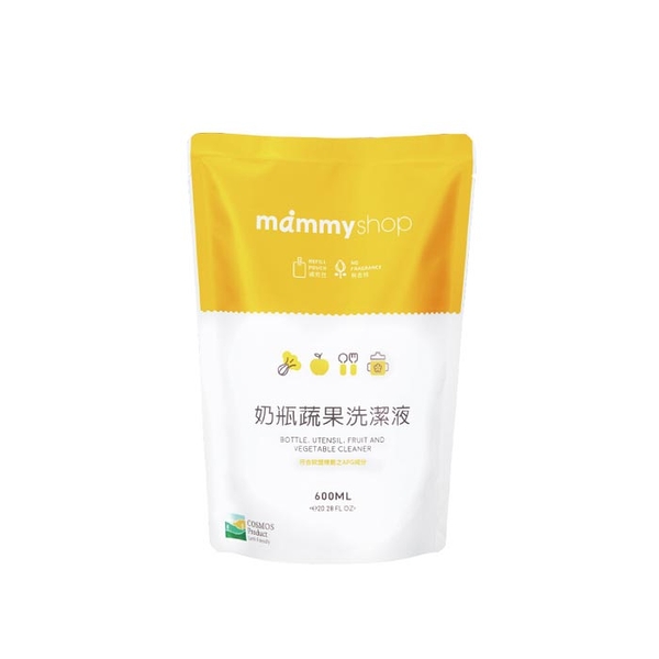 媽咪小站 奶瓶蔬果洗潔液補充包600ML