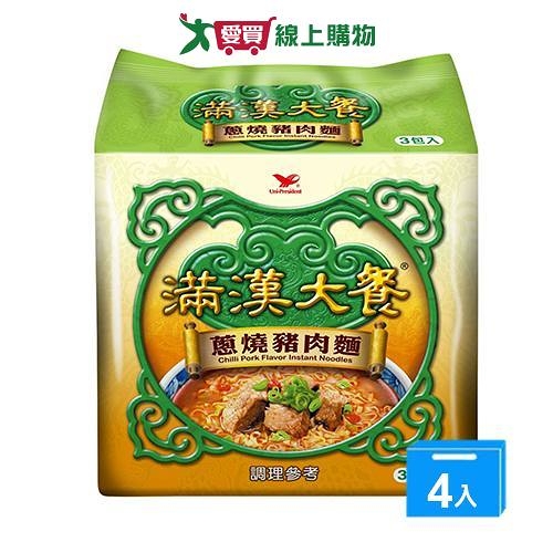 滿漢大餐蔥燒豬肉袋麵193Gx12入(箱)【愛買】